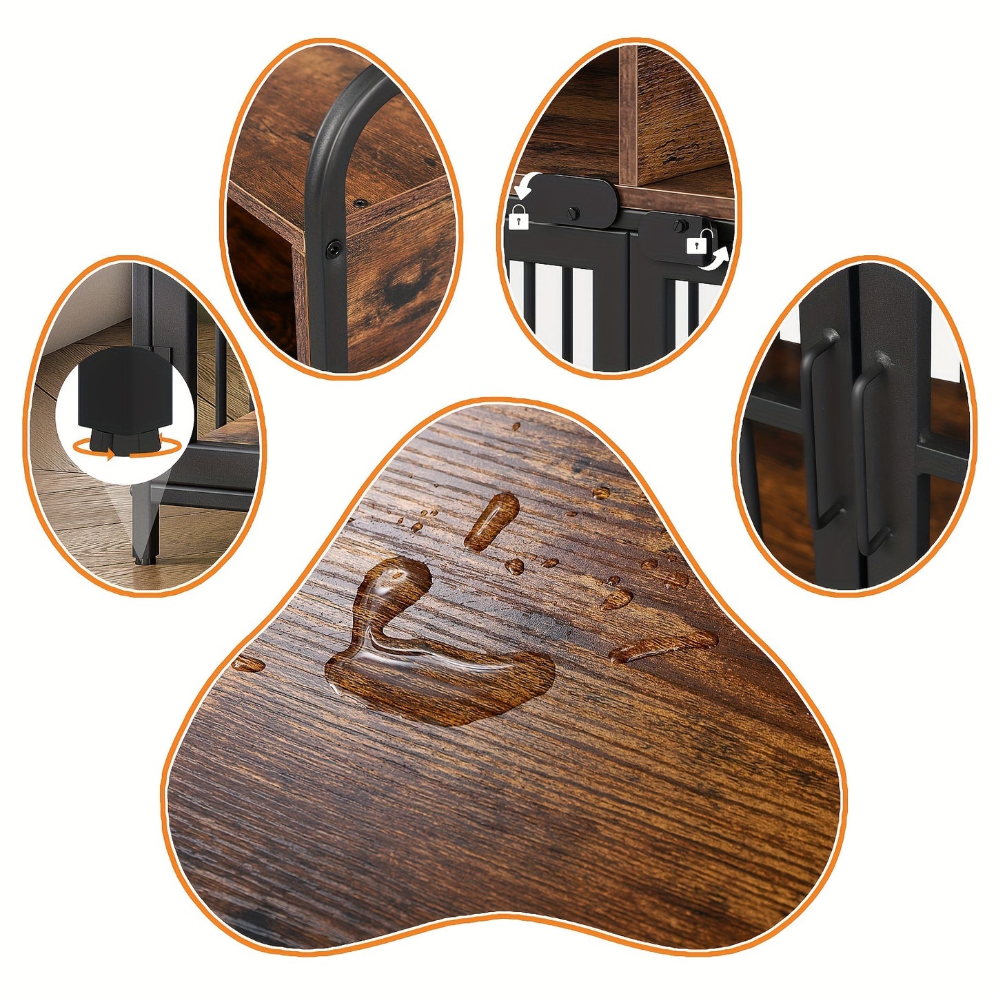 Large Dog Crate Furniture with Drawer Storage