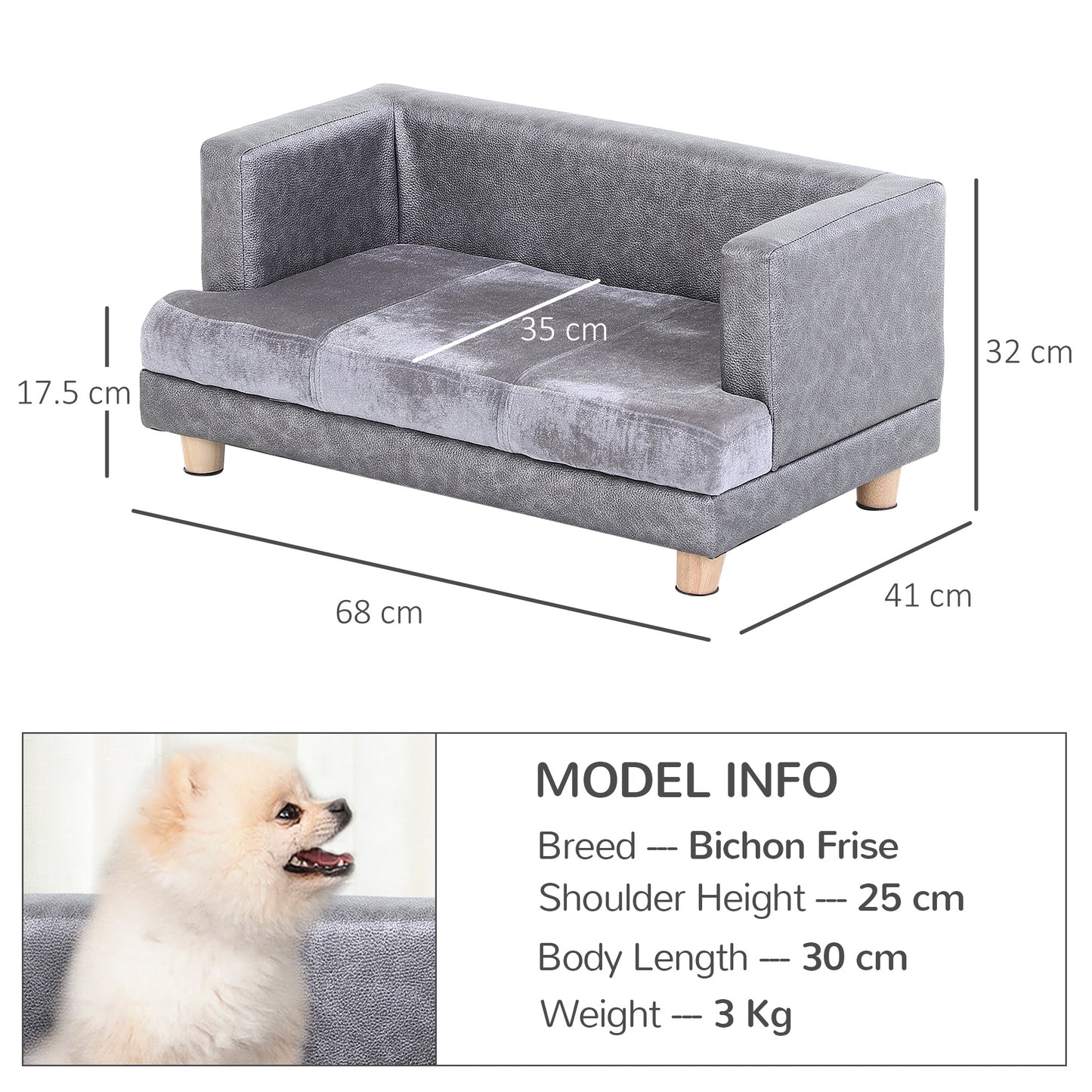 Elevated Dog Sofa Bed for Small Dogs